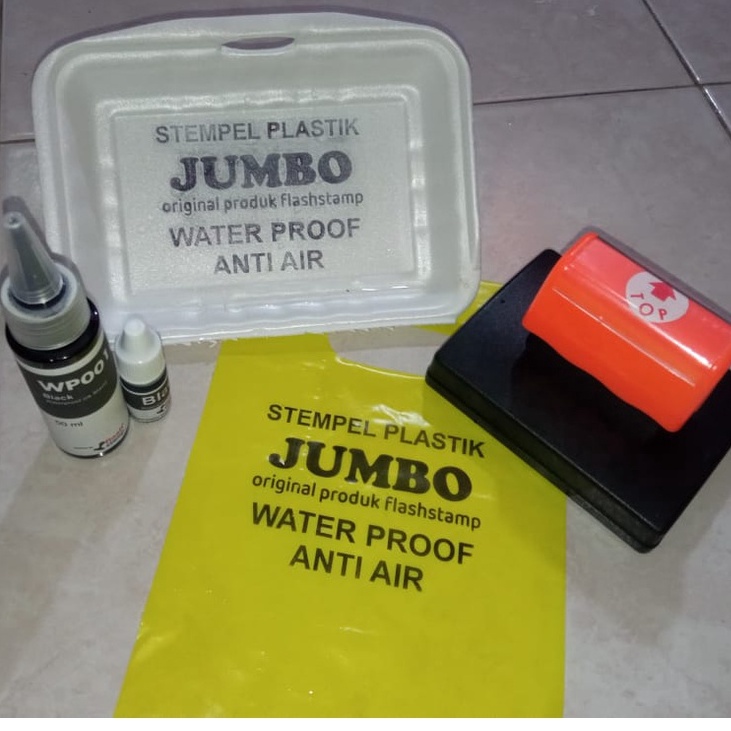 Stempel Flash Plastik Jumbo Tinta Anti Air Waterproof Untuk Bahan Plastik Sterofoam Kain SpunBond Kr