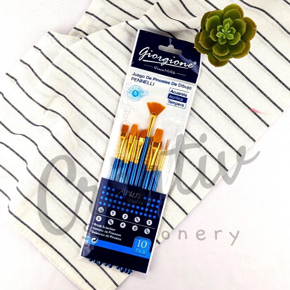 

Giorgione Kuas Lukis Set Lengkap G198SH 1 pcs Art Brush Nylon Cat Air Acrylic Minyak ART C4O4