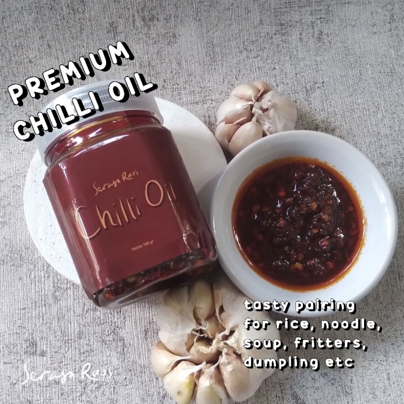 

ASLI PREMIUM CHILLI OIL SERASA RAOS 150 GR SAMBAL MINYAK CABE CABAI PEDAS HALAL PANGSIT DIMSUM MIE