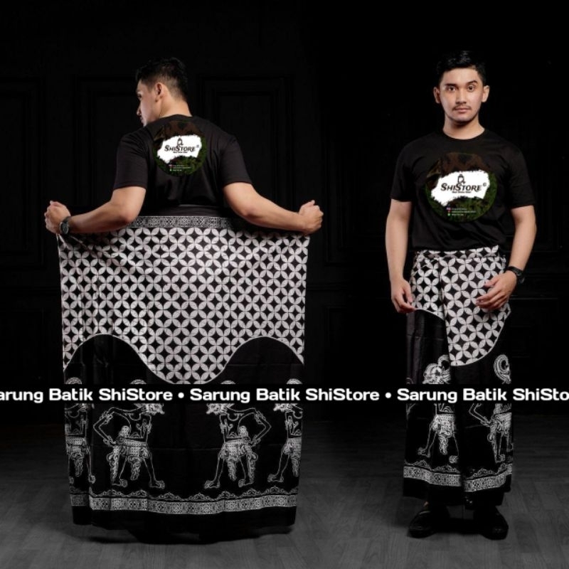 Sarung Wayang Hitam Putih