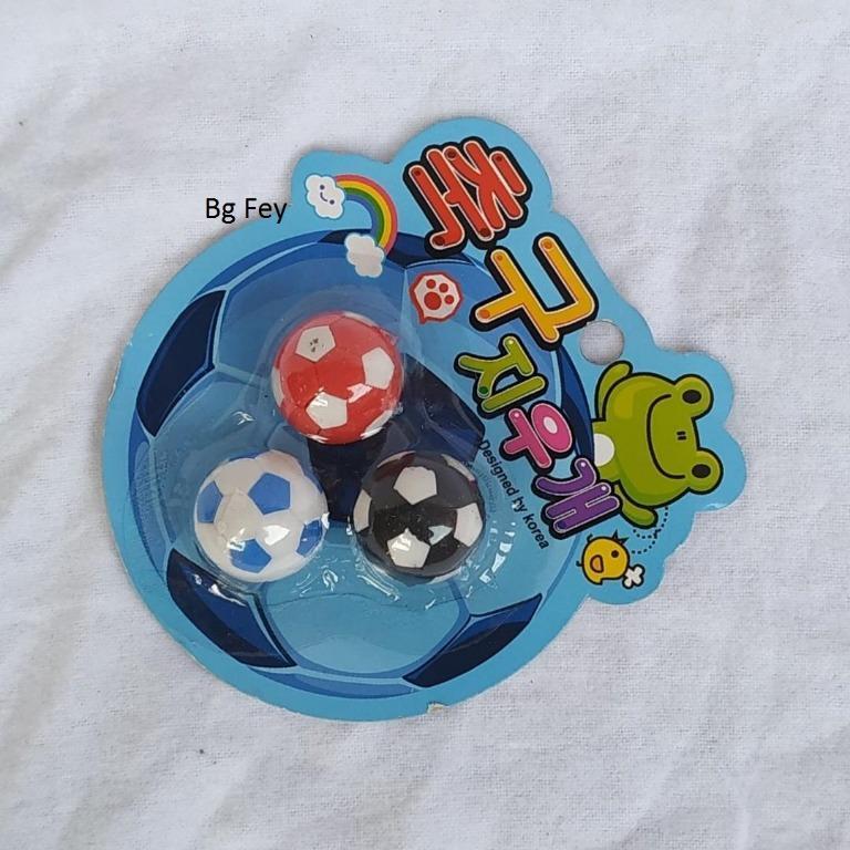 

3 Pcs Football Rubber Eraser Creative Stationery Designed By Korea