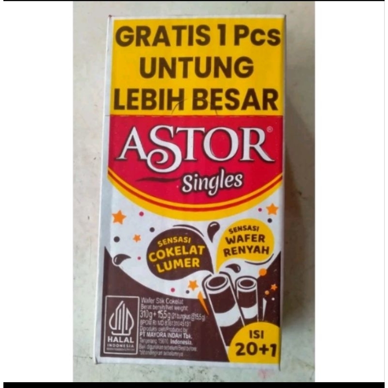 

astor single wafer stick coklat isi 21