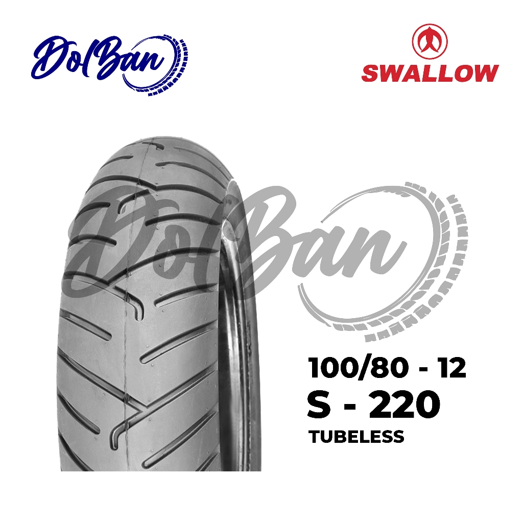 BAN LUAR MOTOR SWALLOW 100/80-12 RING 12 S-220 TUBELESS