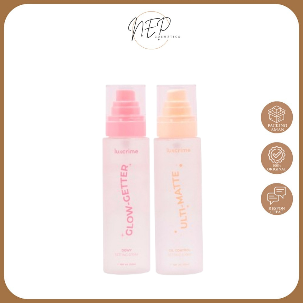 Luxcrime Setting Spray 50ml Glow-Getter Dewy / Ultimate Oily Control Setting Spray