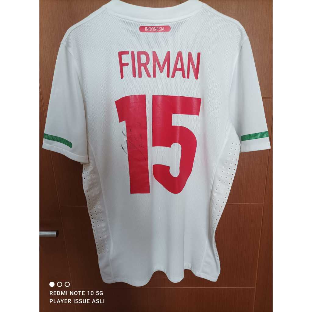 Jersey TimNas Indonesia Away 2010 pendek ukuran S full name set original Dri fit FIRMAN