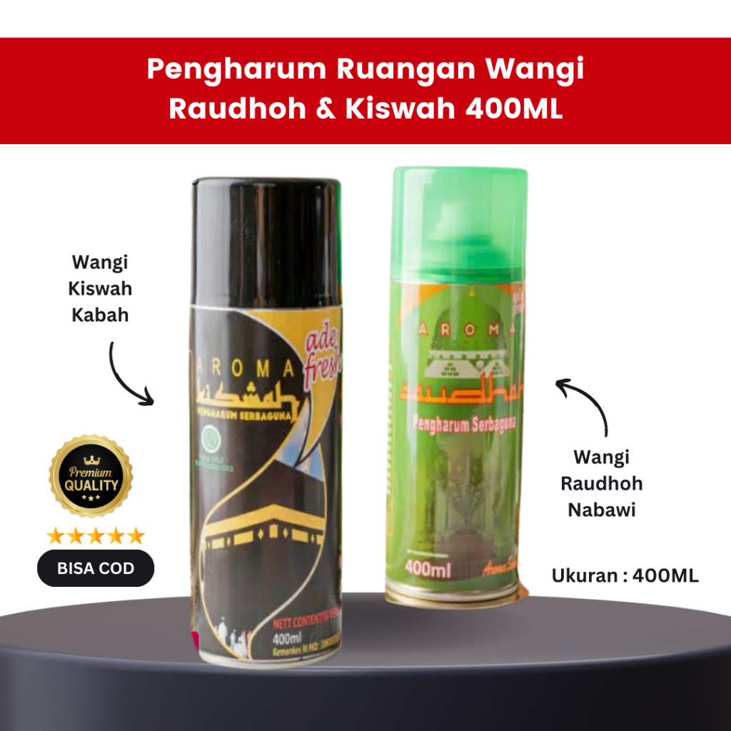𝐖𝐚𝐧𝐠𝐢 𝐌𝐨𝐬𝐥𝐞𝐦 - Pengharum/Parfum Ruangan Serbaguna Wangi Khas Kiswah Kabah dan Raudhoh Nabawi 400ML