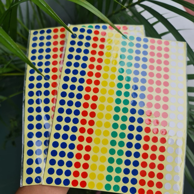 

5 Lembar Stiker Bulat Label Dot Warna Warni Edukasi Aktivitas Anak