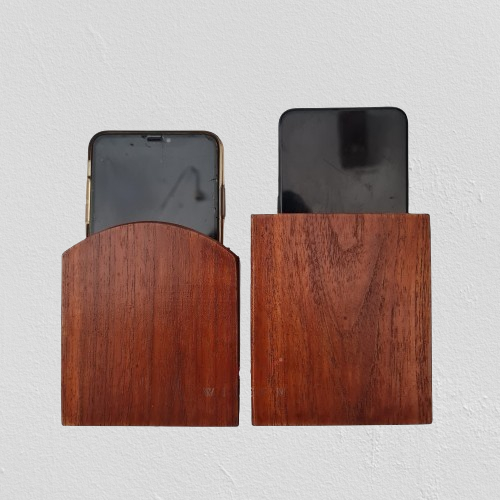 RAK HANDPHONE HOLDER TEMPAT CAS HP TEMPEL DINDING ESTETIK KAYU PINUS