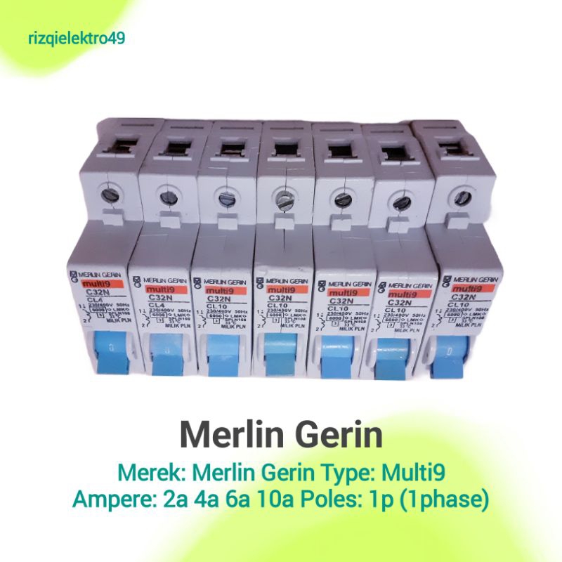 MCB Merlin Gerin Multi9 2a 4a 6a 10a 1p (1phase)