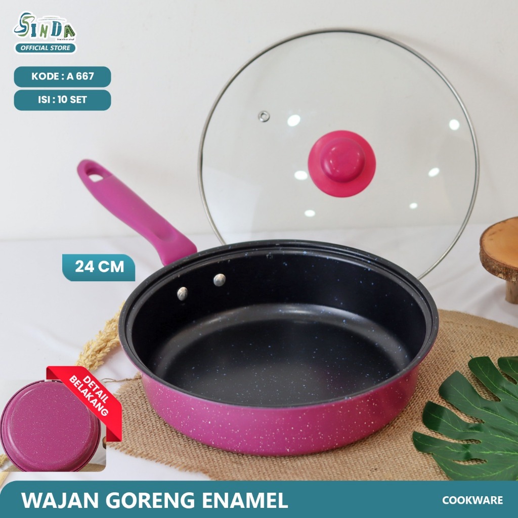 SINDA FRY PAN ENAMEL WARNA 24CM A667