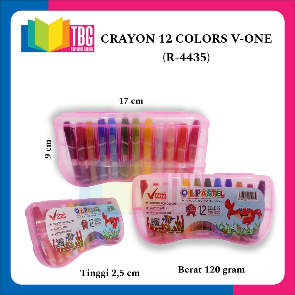 

1 SET CRAYON 12 COLORS V-ONE KRAYON OIL PASTEL ALAT MEWARNAI ISI 12 WARNA (R-4435)