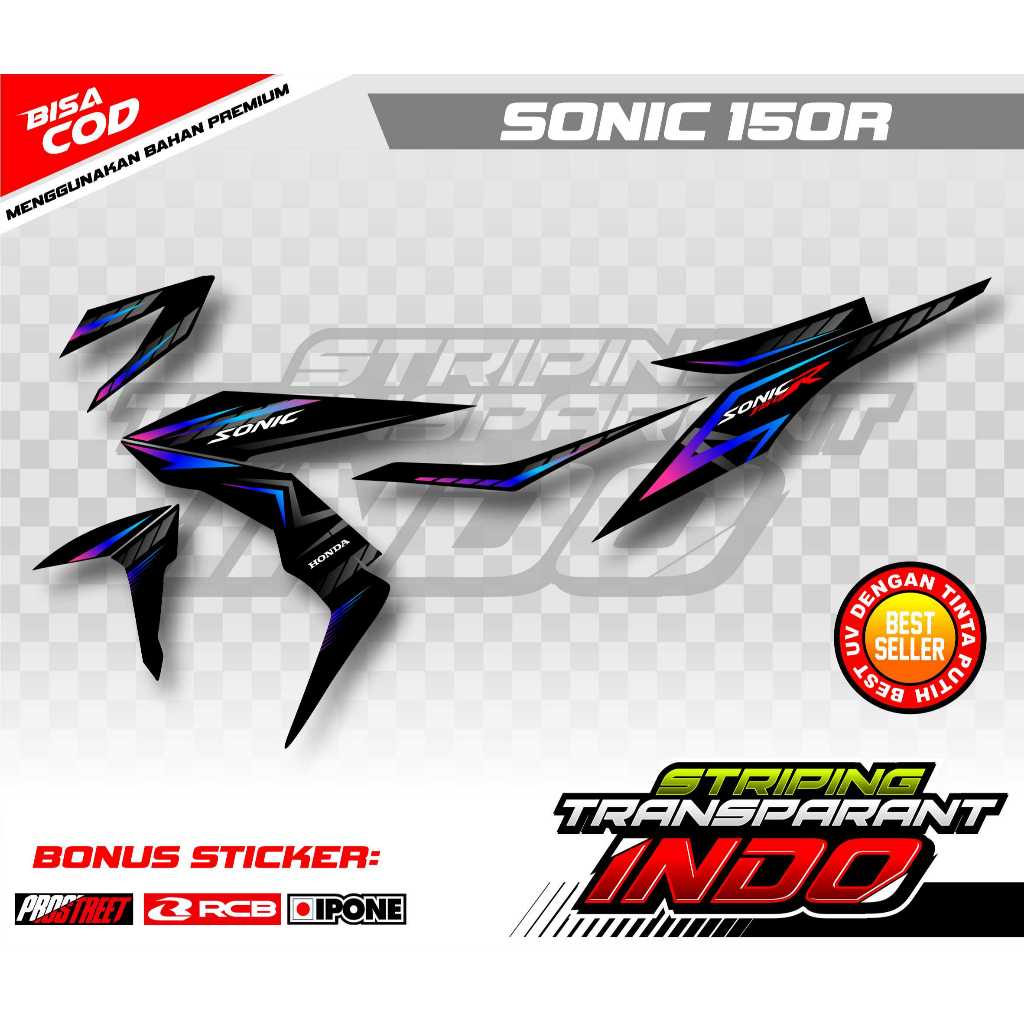 STRIPING VARIASI HONDA SONIC 150 R / STIKER VARIASI SONIC 150 R