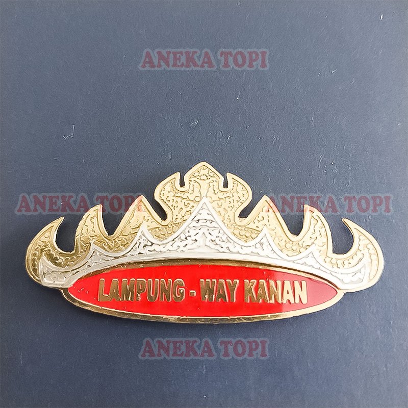 Lencana Pin Siger Lampung Way Kanan Pin Siger Lampung Way Kanan Full Logam - Aneka Topi