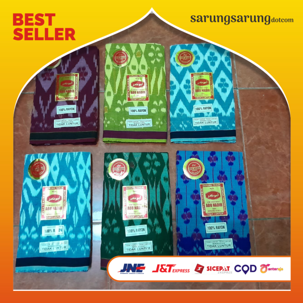 Sarung Tenun Goyor Pria ATBM Toldem ABU NADIR Asli
