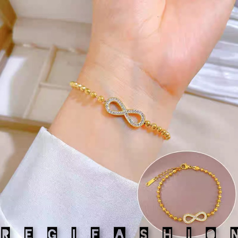 Gelang Titanium Wanita Terlaris Gelang Cantik Rantai Bulat Bentolan Gelang Viral Terbaru Anti Karatr
