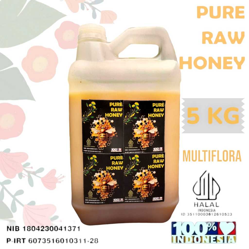 

[GROSIR] 5 Kg - Madu Murni Nektar Multiflora Original Madu Asli 100% Pure Natural Raw Honey