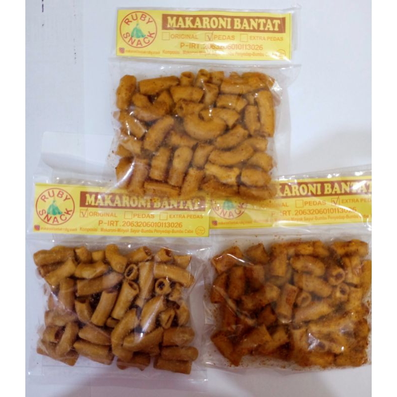 

Makaroni Bantet Extra Pedas Asli Tasikmalaya . Makaroni Bantet kemasan ekonomis .