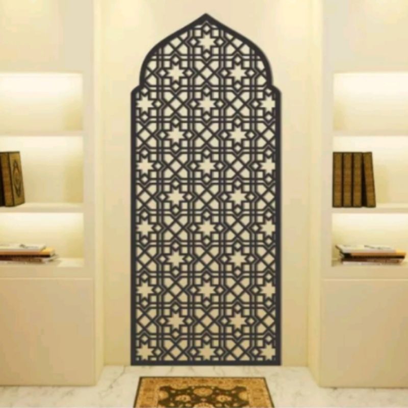 Hiasan Dinding Mihrab Musholla | Kubah Geometri | Studiolaser