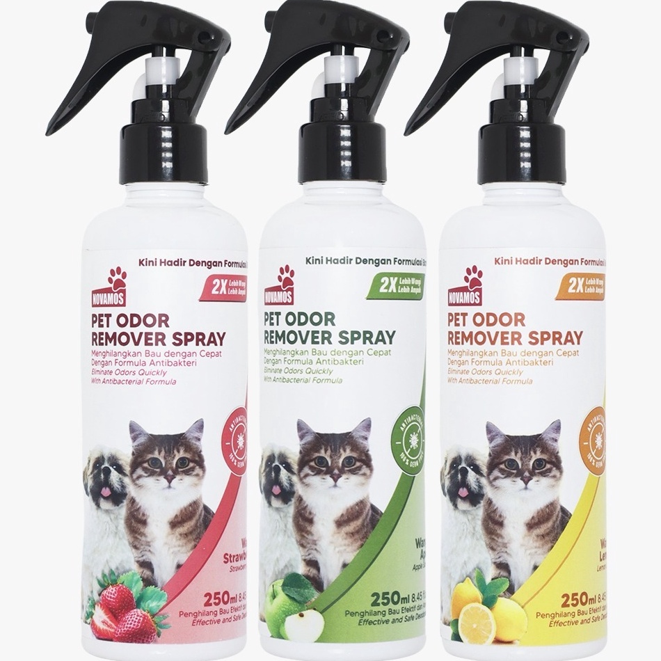 NOVAMOS Penghilang Bau Kotoran Kucing dan Anjing Paket All Varian  Pet Odor Remover Spray Parfum Pew