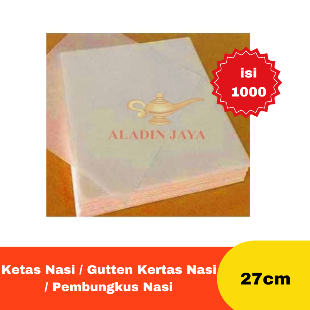 

Ketas Nasi / Gutten Kertas Nasi / Pembungkus Nasi 27cm (isi1000)