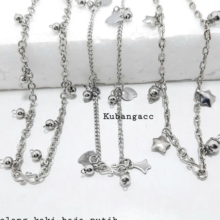 HOT Gelang Kaki Gelang Kaki Baja putih renda renda Gelang Kaki wanita stanless stel Gelang Kaki mura
