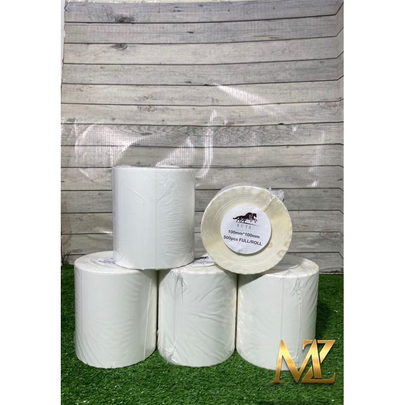 

HJK KERTAS THERMAL / LABEL STIKER THERMAL / BARCODE ISI 500/ROLL UKURAN 100 X 100