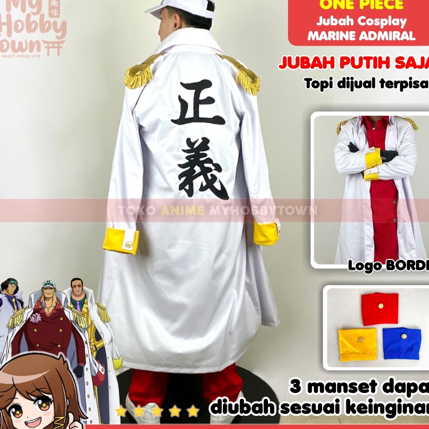 PROMO SALE Jubah Cosplay Anime One Piece Laksamana Marine Admiral Akainu Sakazuki Aokiji Kuzan Kizar