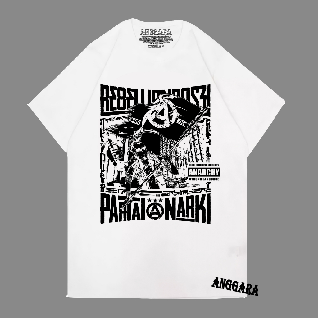 Tshirt - Rebellion Rose | Kaos Band | Partai Anarki | BAJU MUSIK METAL ROCK