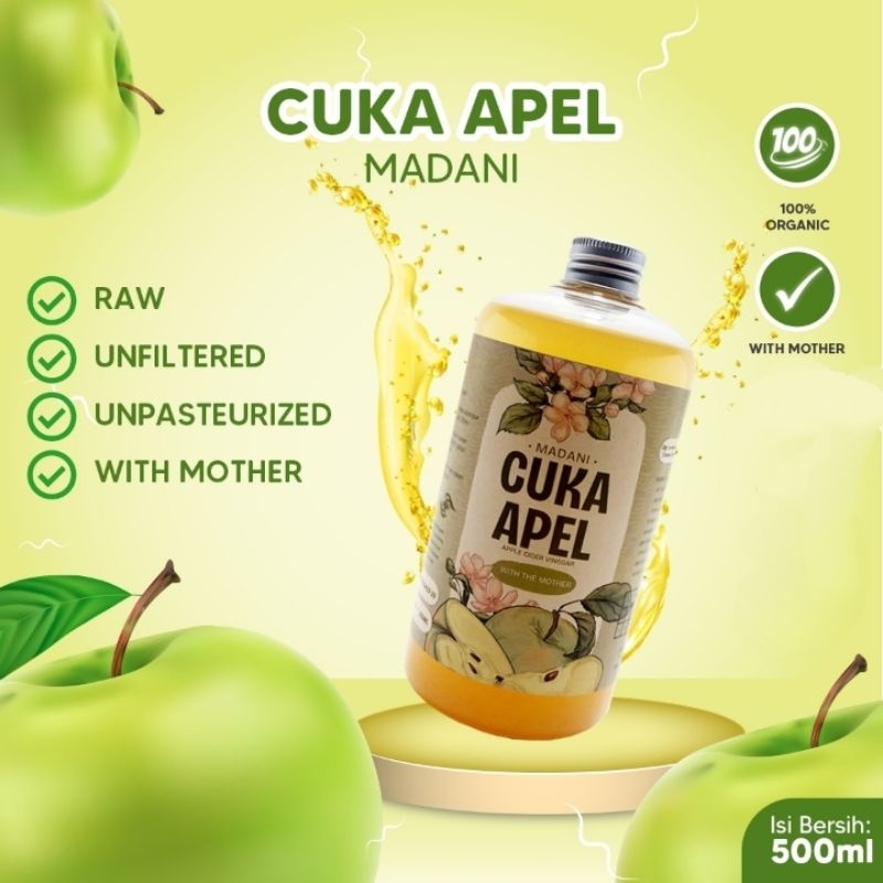 CUKA APEL 500ML - CUKA APEL ORIGINAL - APPLE CIDER VINEGAR - APEL MALANG - CUKA APEL WITH MOTHER - CUKA APEL KESEHATAN  - CUKA APEL TERMURAH