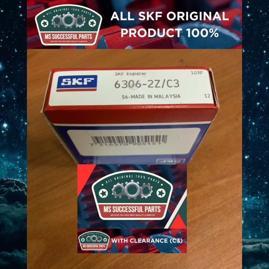 BEARING 6306 ZZ C3 6306 2Z/C3 SKF ORIGINAL