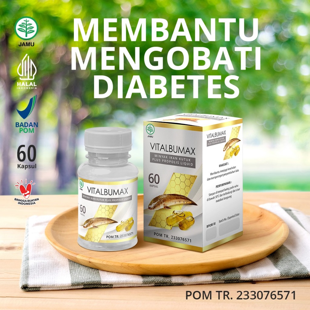 Minyak Ikan Kutuk Vitalbumax High Protein Albumin Ikan Gabus Plus Propolis Liquid 60 kapsul Ekstrak 
