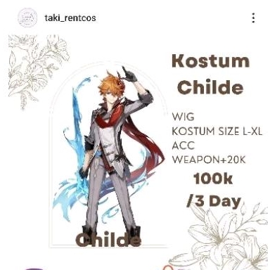 [Rental] Kostum Childe + Sepatu