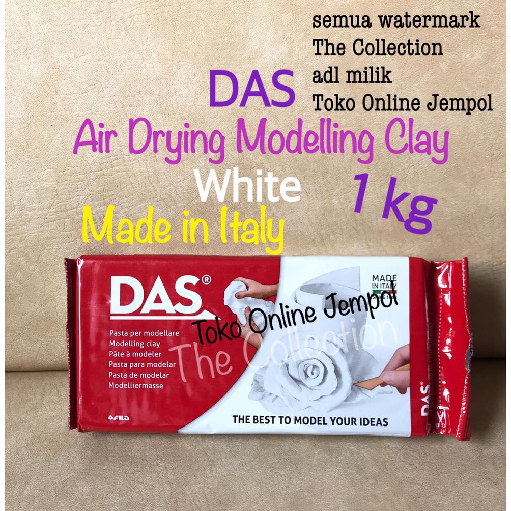

1kg PUTIH DAS Modelling Air Drying Clay F3875 white 1 g tanah liat white cukup dianginkan saja 1gr ATK674DS ART T7O9