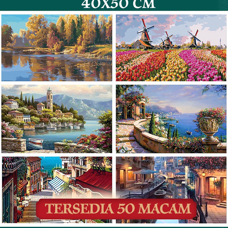 

4x5cm Canvas Paint By Number Kit Digital Oil Painting DIY Painting kit Lukisan ART V6L4