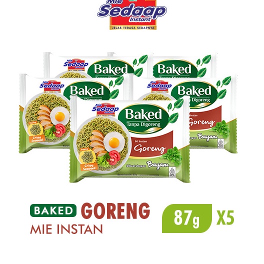

STOK SIAP COD Sedaap Mie Instan Baked Goreng 87gr x5