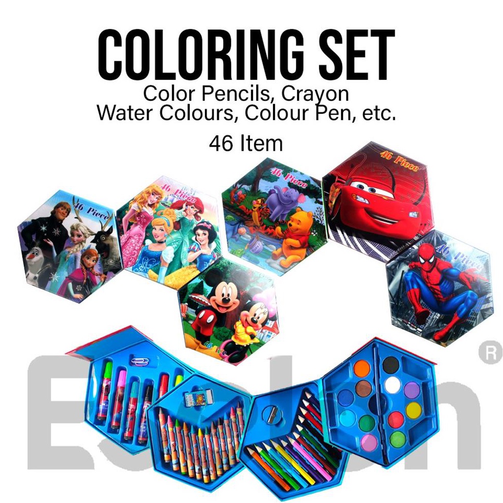 

Crayon 46set 4IN1 karakter Set Mewarnaimelukis 46set ART R2Z9