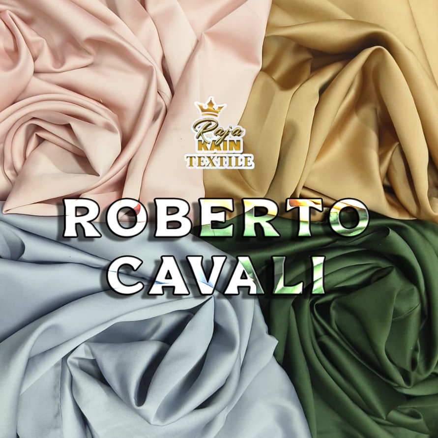 88 Kain Roberto Cavalli Premium  Bahan Roberto cavali silky satin sateen premium Roberto original pe
