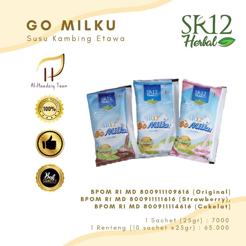 

SR12 herbal halal aman bpom susu kambing etawa gomilku per sachet 25gr