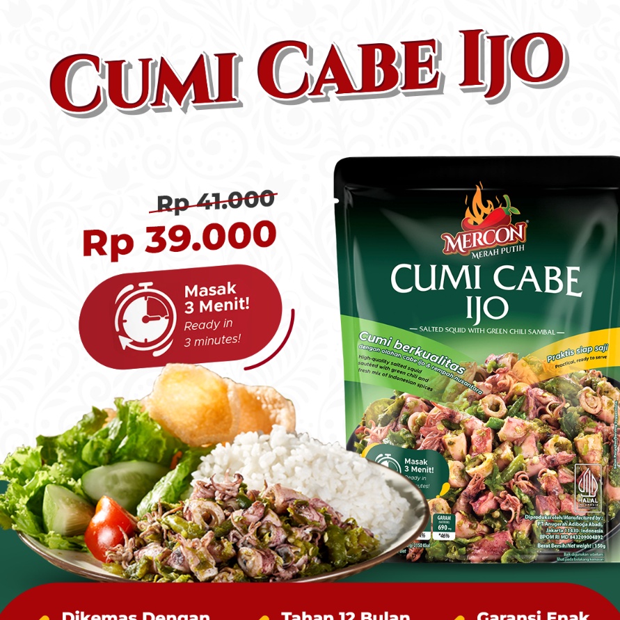 

C6369 Mercon Merah Putih Satuan Cumi Cabe Ijo