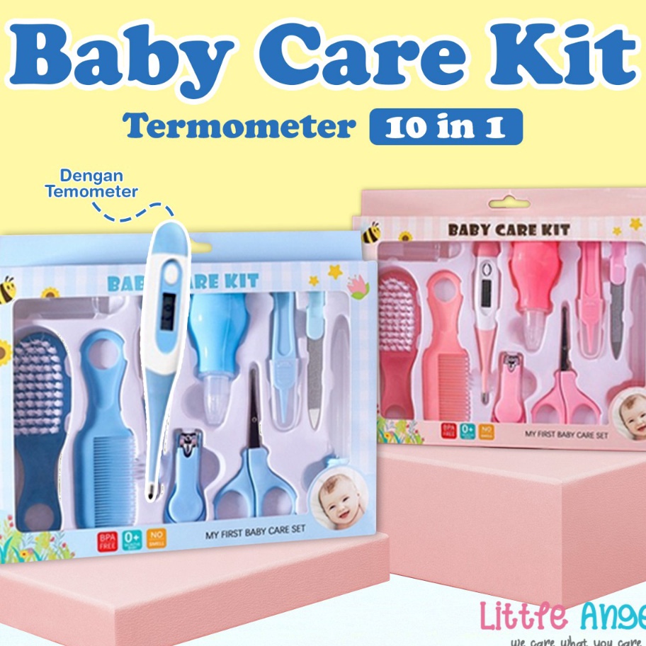 Terbaru BABY CARE NAIL KIT SET Alat Perawatan Bayi 1in1 Termometer Sisir Gunting Bayi Hadiah Lahiran