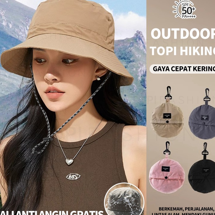 Terbaru Bucket hat impor topi wanita korea Dapat dilipat topi dewasa wanita murah dapat disesuaikan 