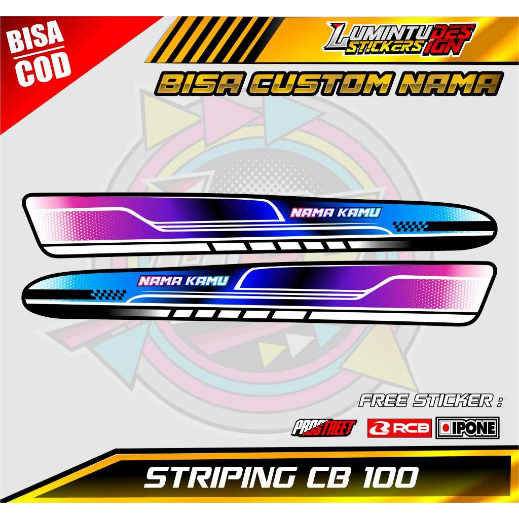 STRIPING VARIASI HONDA CB 100 / STIKER LIST VARIASI MOTOR CB 100 CUSTOM NAMA