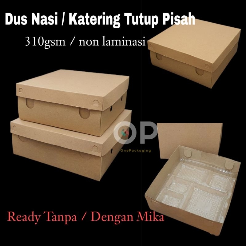 Dus Nasi 18x18x7,5 Tutup Terpisah/ Dus Katering / Dus Nasi Berkat / Box Nasi / Box Katering / Dus Na
