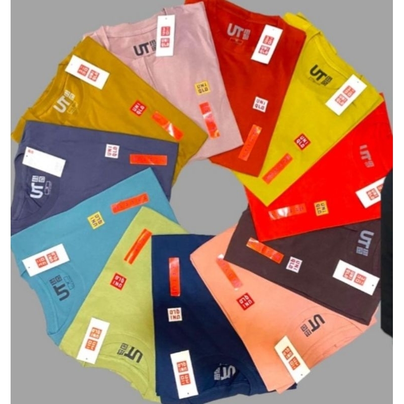 Kaos pria wanita terbaru kaos polos lengan panjang bordir uniqlo