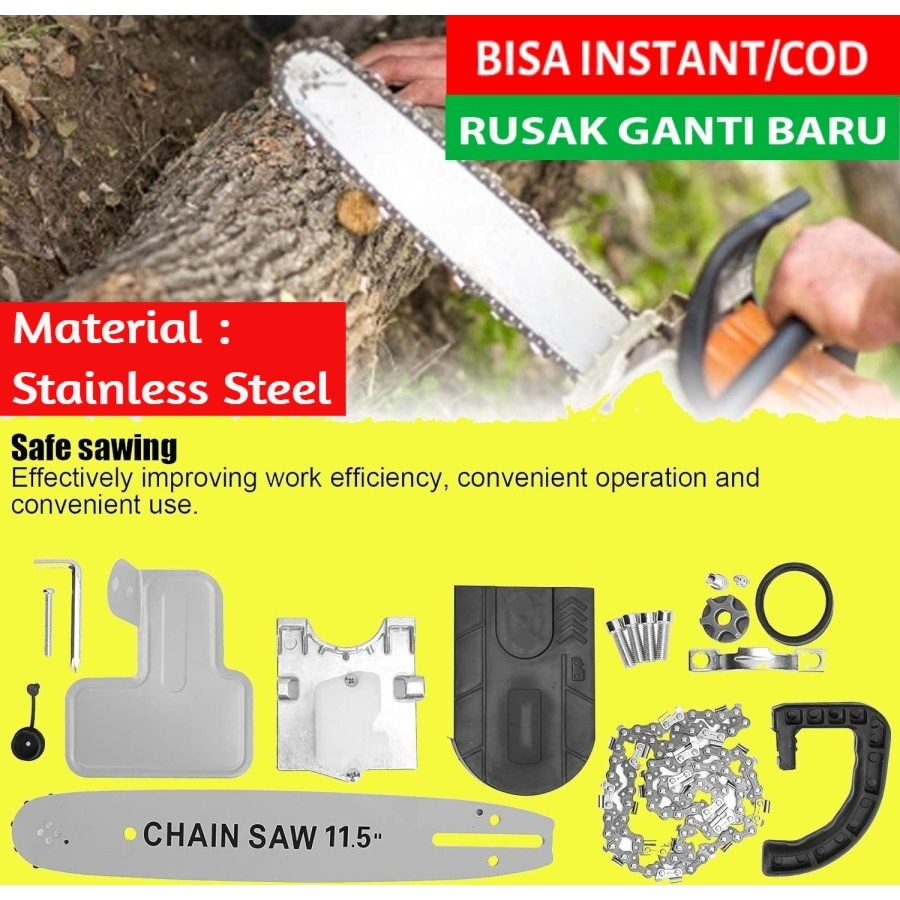 (BISA INSTANT/COD) Adapter Gergaji Chainsaw Elektrik 11.5 Inch Converter Gergaji Tangan Listrik Kayu