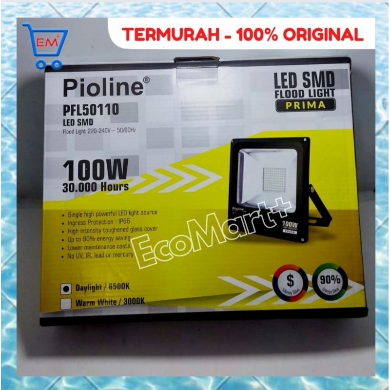 Lampu LED Sorot 100w Pioline "PRIMA" Led SMD Flood Light Pioline Prima PFL-50110