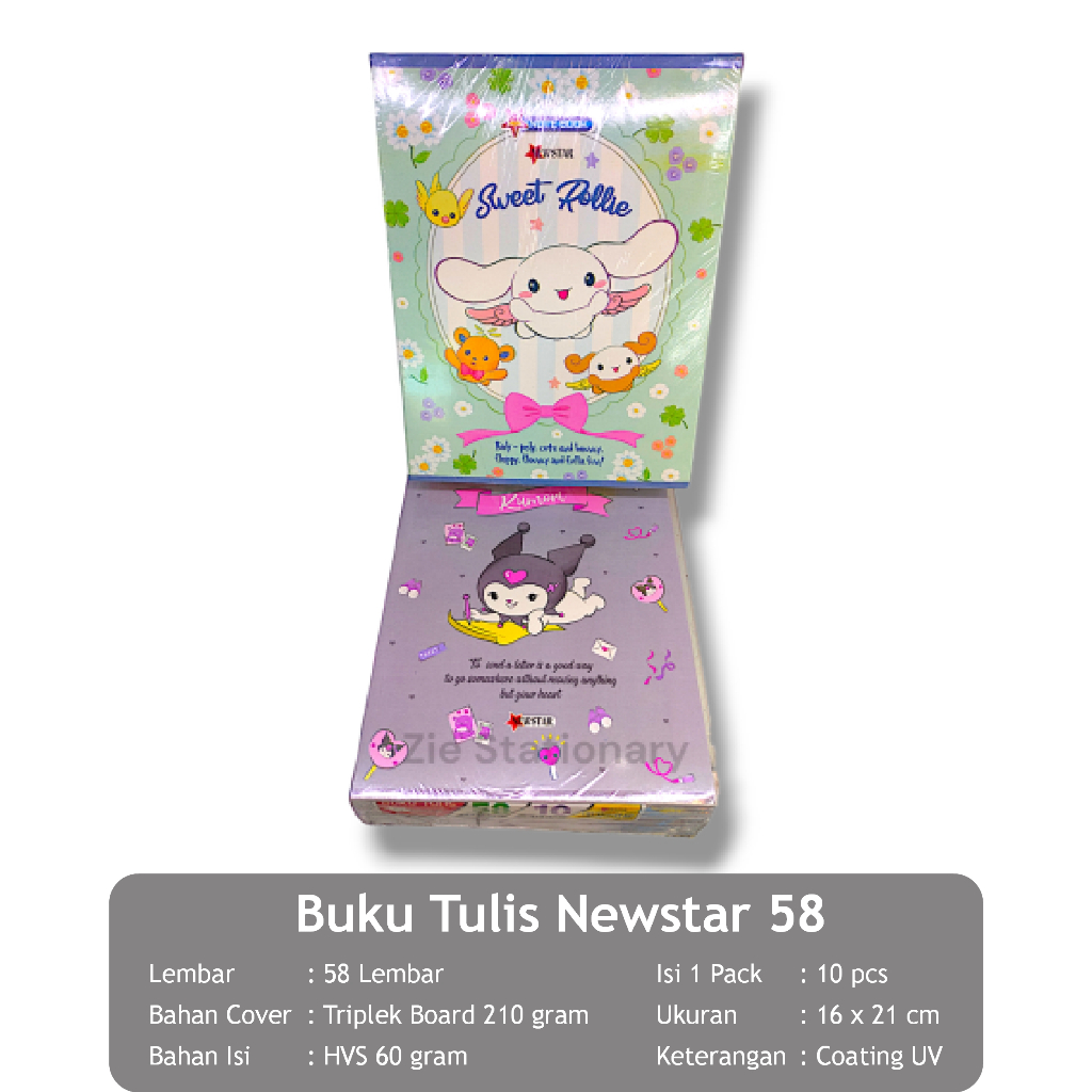 

Buku Tulis NEWSTAR 38 Lembar dan 58 Lembar 1 Pack Isi 10 Pcs
