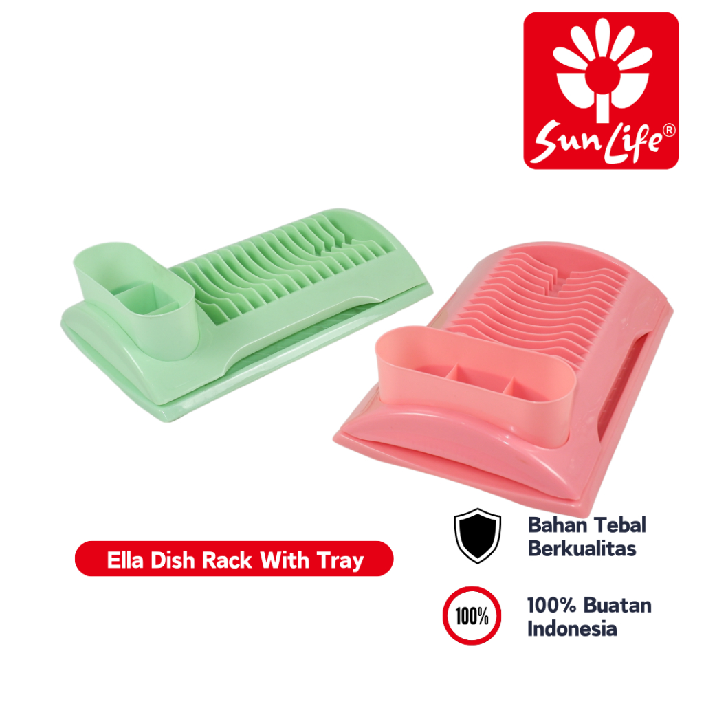 Sunlife Ella Dishrack with Tray Rak Piring Multifingsi dengan Nampan Rak Cuci Piring Plastik SNL-829