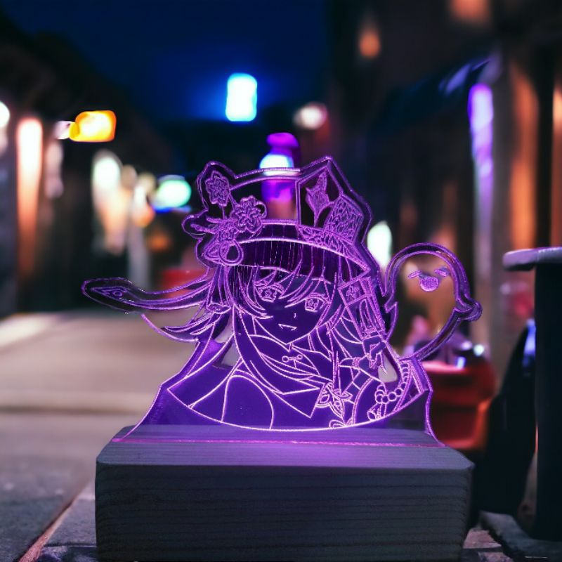 Acrylic led GENSHIN IMPACT HU TAO / lampu tidur / led akrilik/ hadiah lampu 3d / acrylic night light