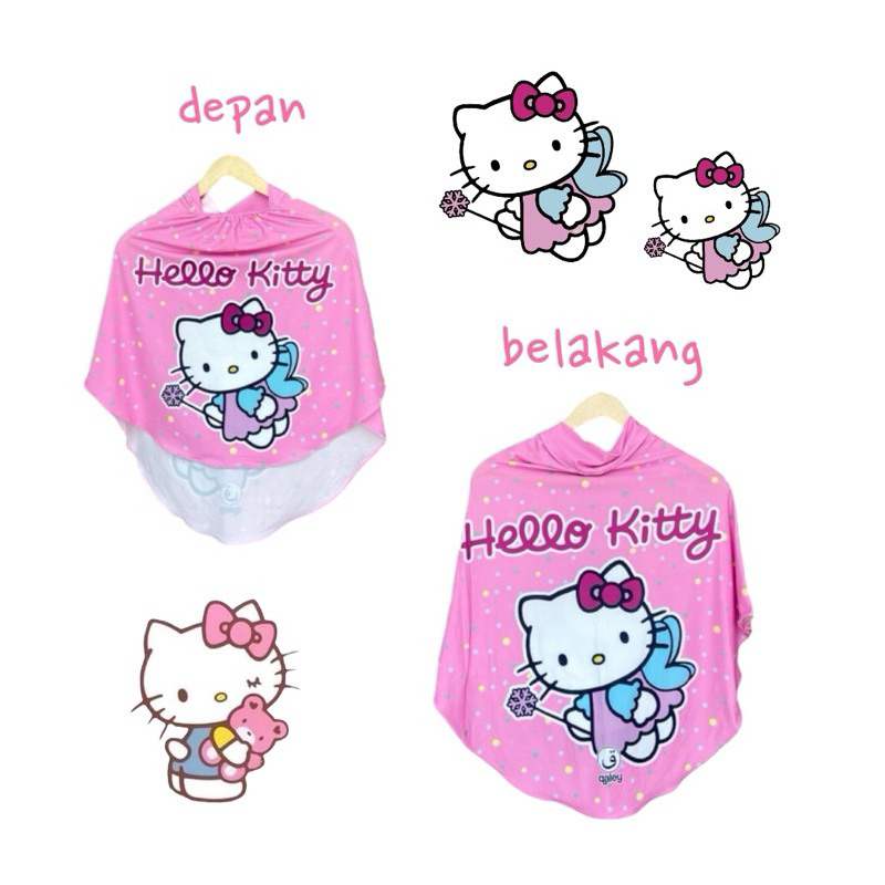 BERGO PRINTING INSTAN ANAK MOTIF HELLO KITTY / HIJAB INSTAN ANAK / HIJAB KARAKTER LUCU